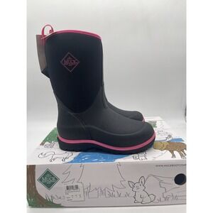 Tried On Muck Element Kids Pink Pull On Waterproof Comfort Mid Boots 2 Youth